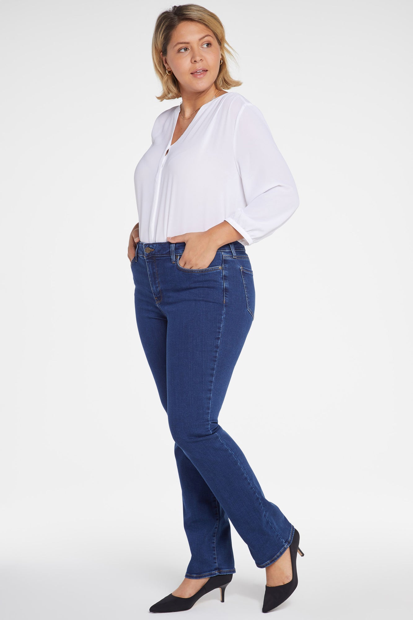 Marilyn Straight Jeans In Plus Size - Quinn Blue | NYDJ
