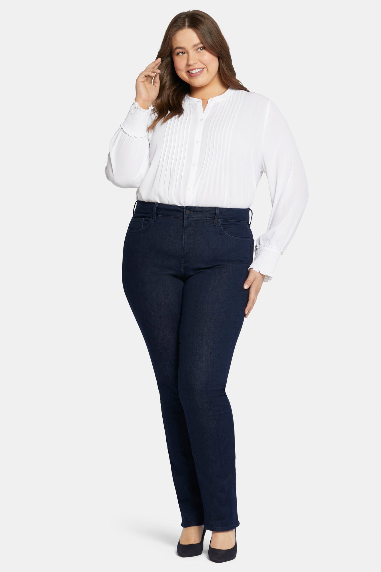 NYDJ Marilyn Straight Jeans In Plus Size  - Rinse