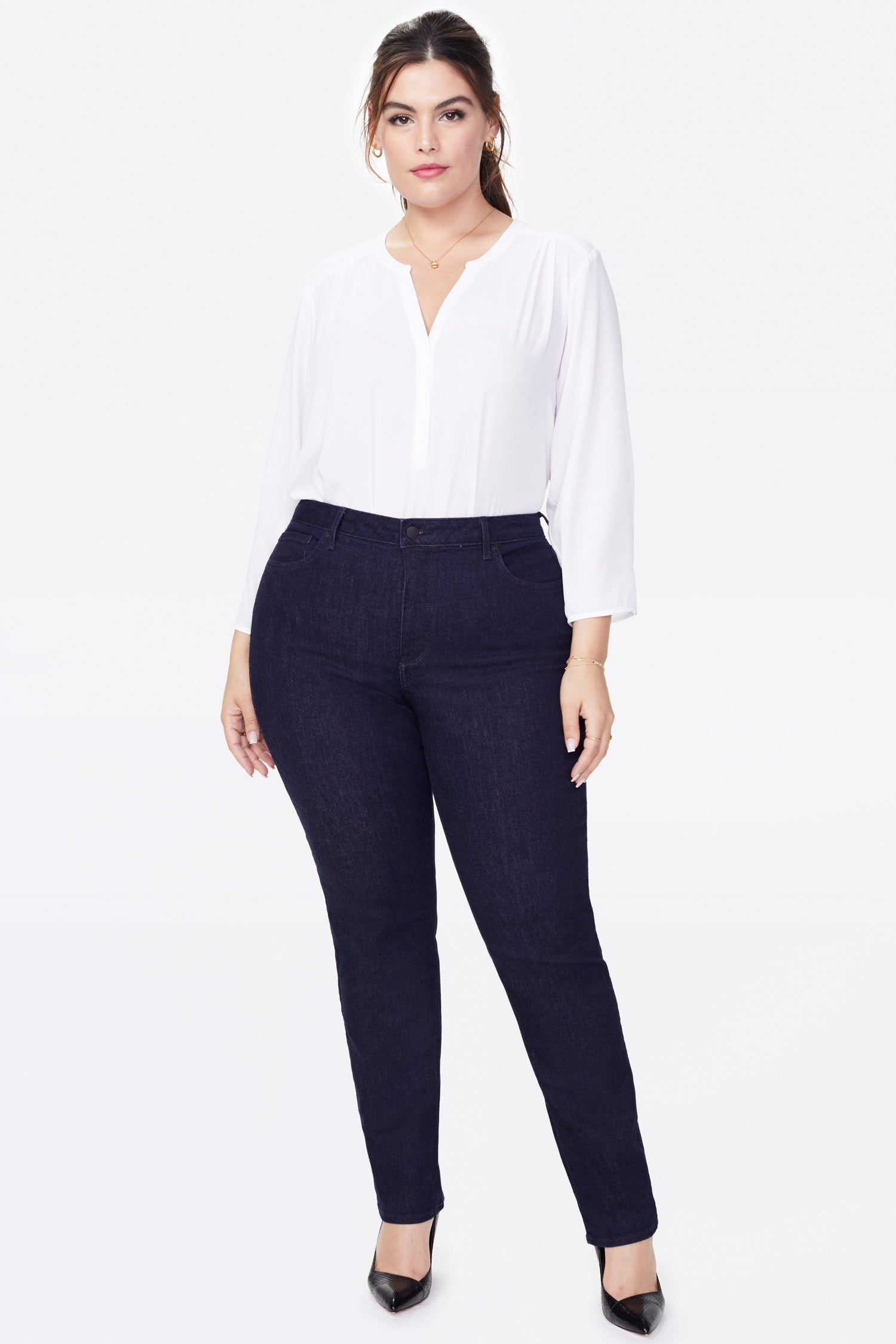 NYDJ Sheri Slim Jeans In Plus Size  - Rinse
