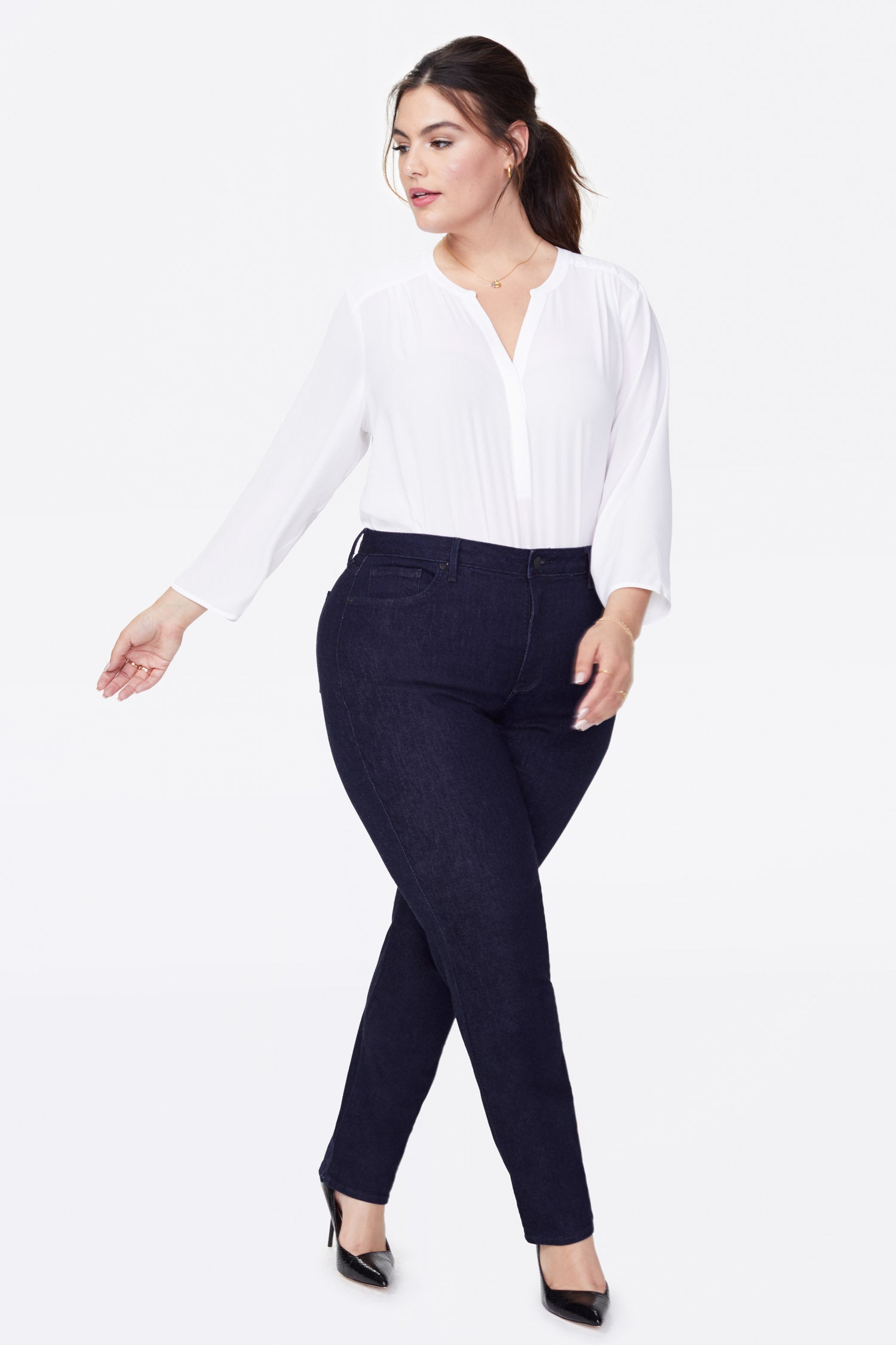 NYDJ Sheri Slim Jeans In Plus Size  - Rinse