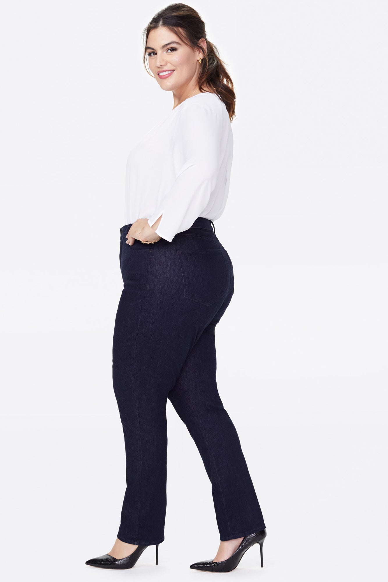 NYDJ Sheri Slim Jeans In Plus Size  - Rinse