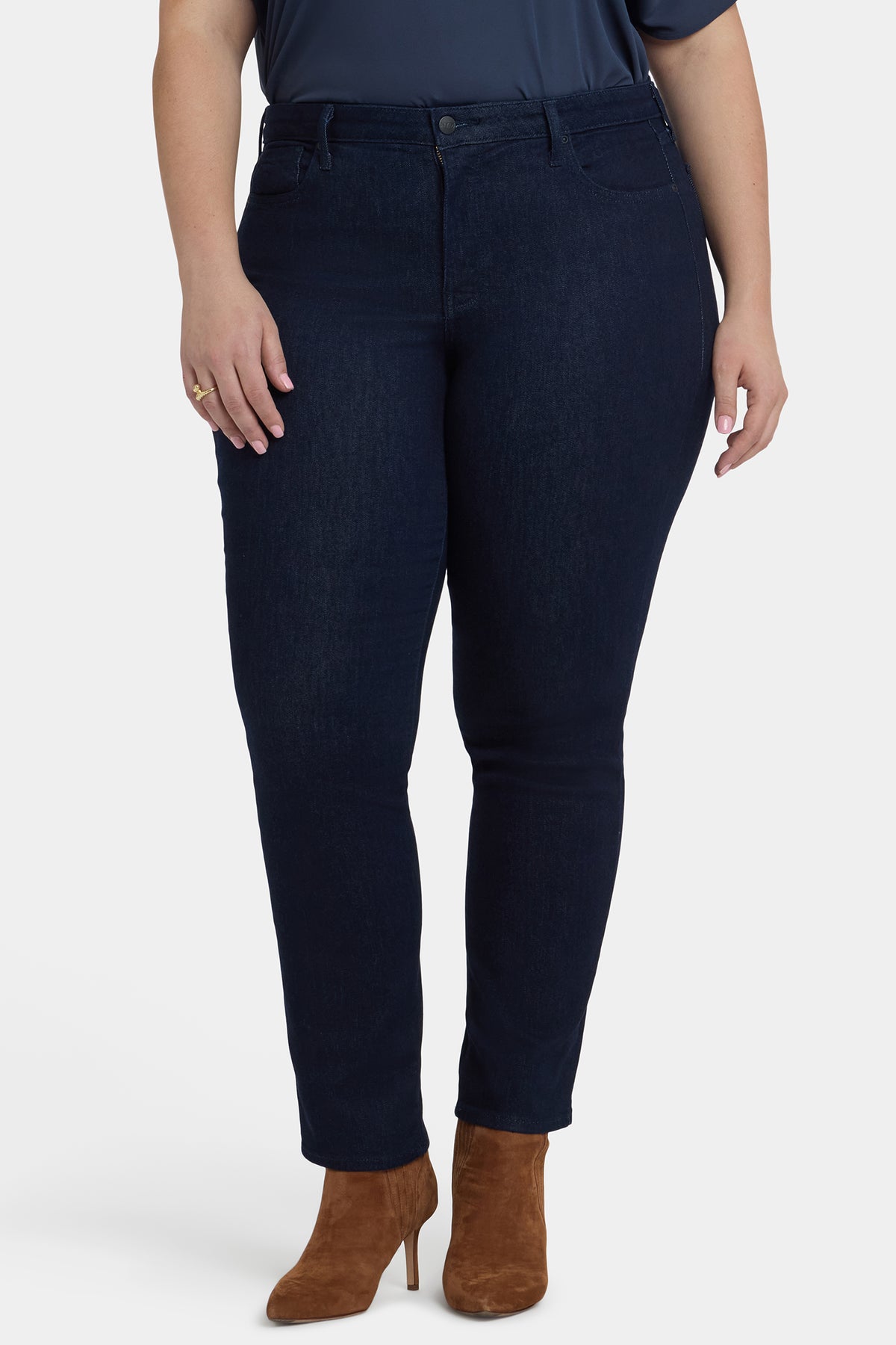 NYDJ Sheri Slim Straight Jeans In Plus Size  - Rinse