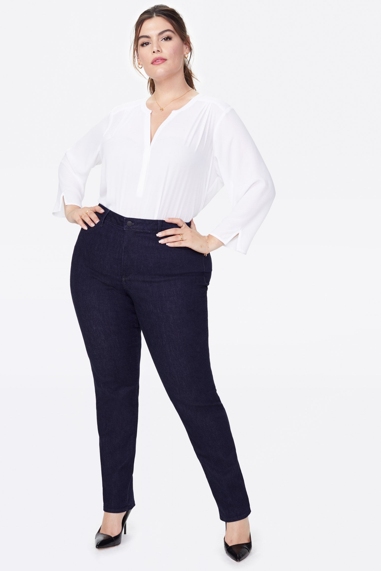 NYDJ Sheri Slim Jeans In Plus Size  - Rinse