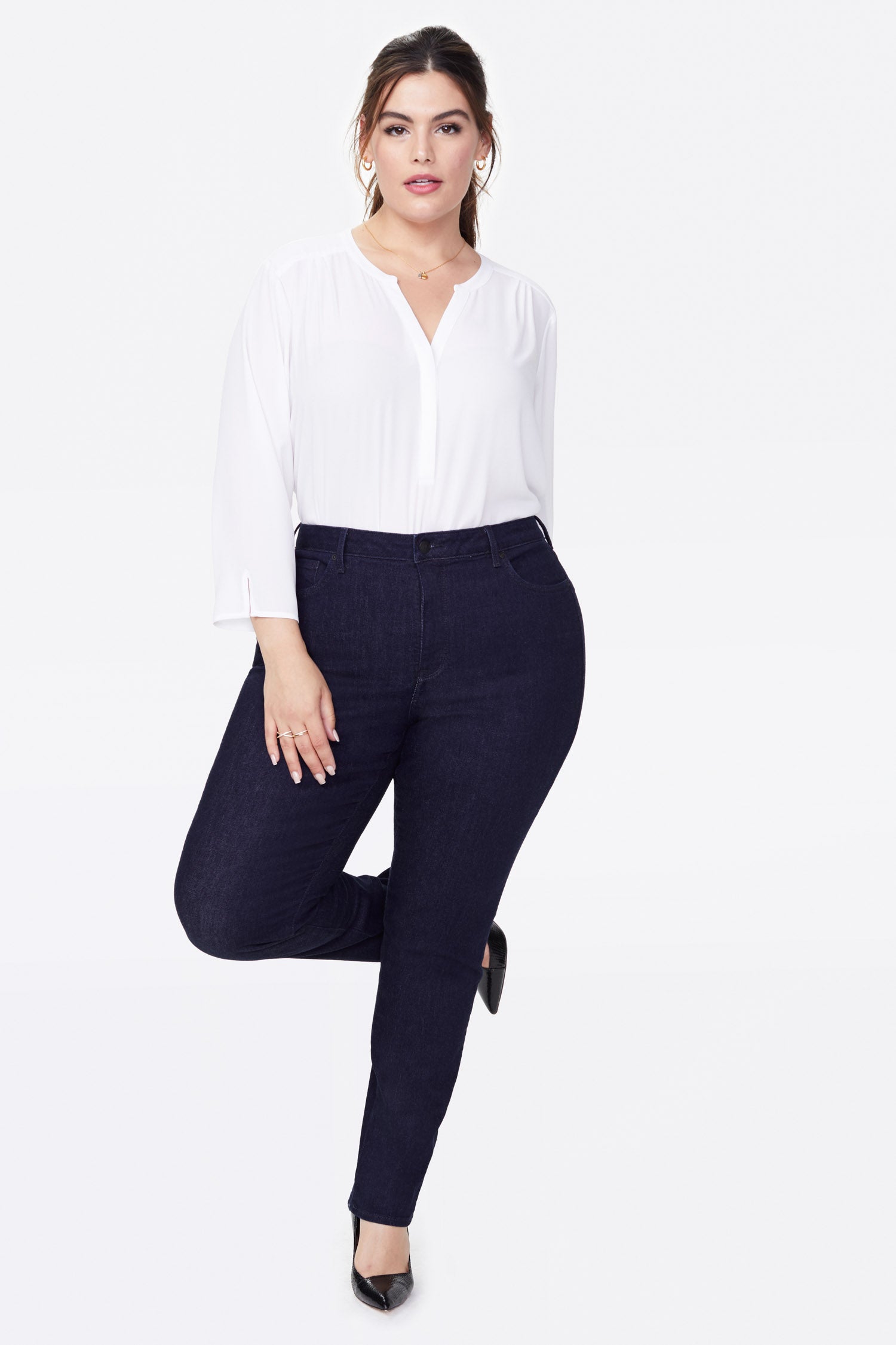 NYDJ Sheri Slim Jeans In Plus Size  - Rinse