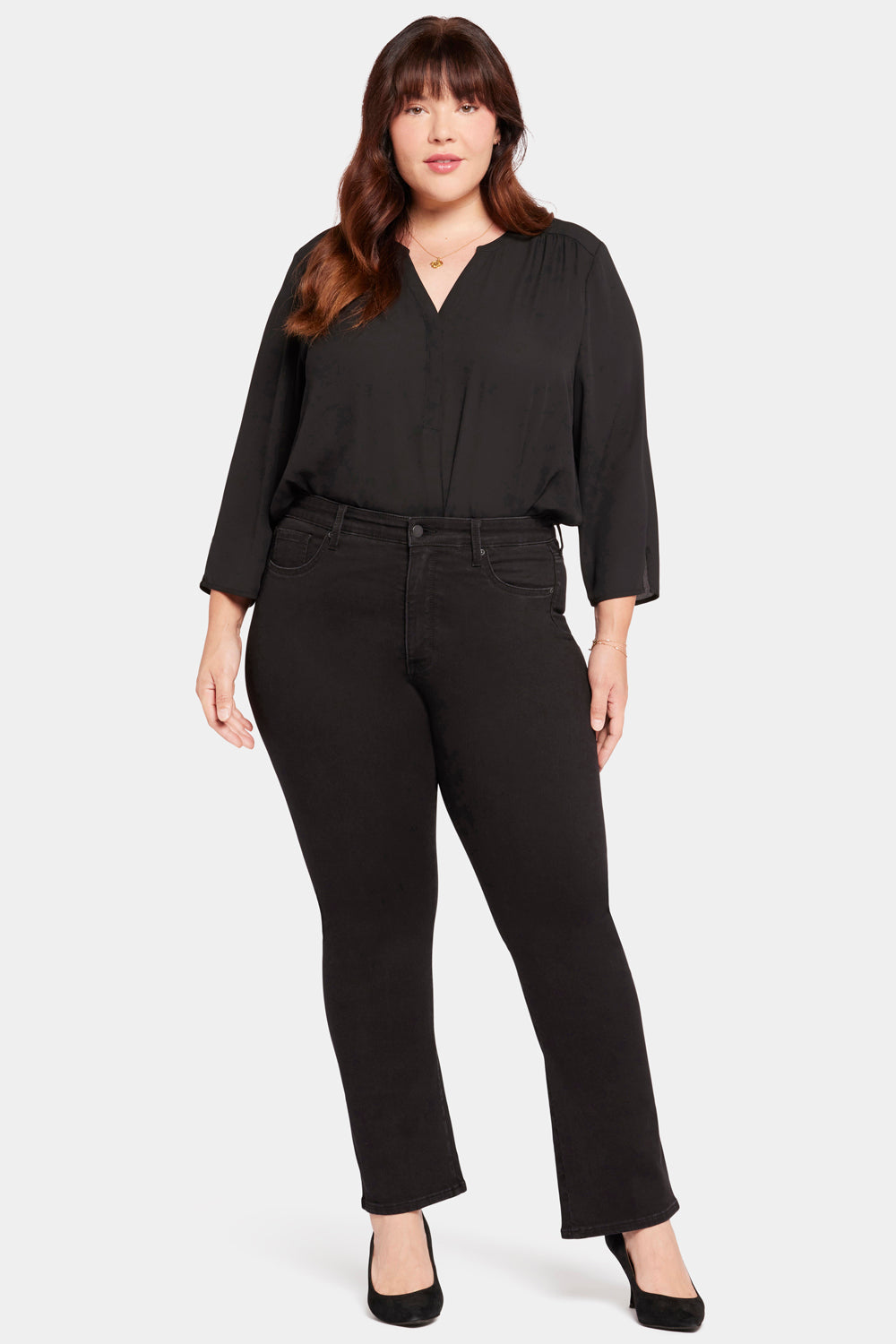 NYDJ Le Silhouette Slim Bootcut Jeans In Petite Plus Size With High Rise - Stellar
