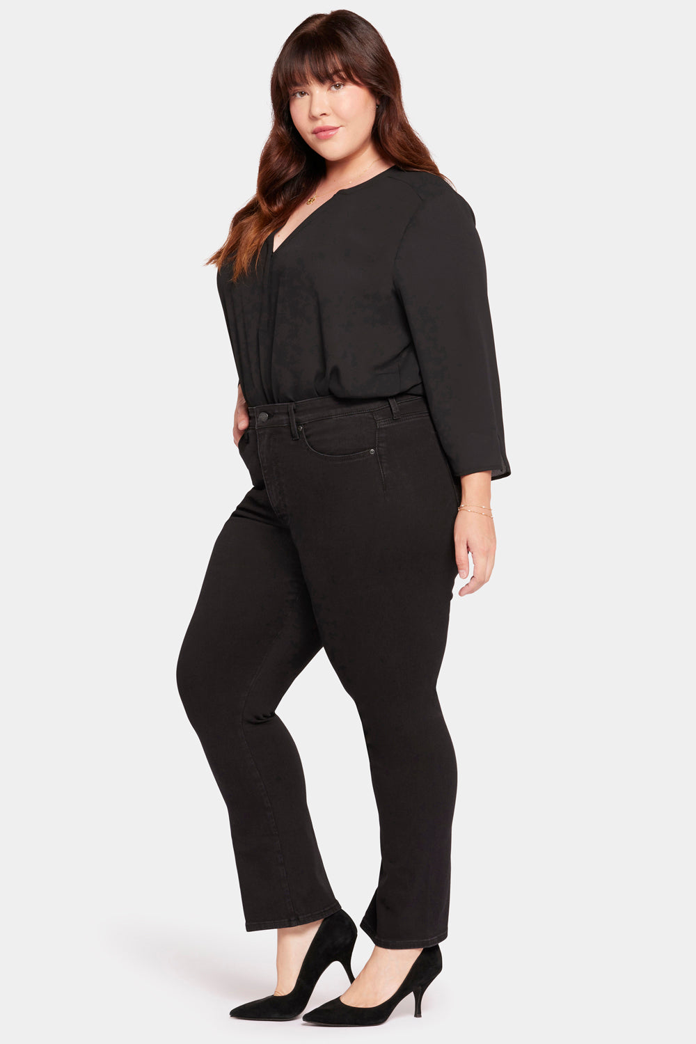 NYDJ Le Silhouette Slim Bootcut Jeans In Petite Plus Size With High Rise - Stellar