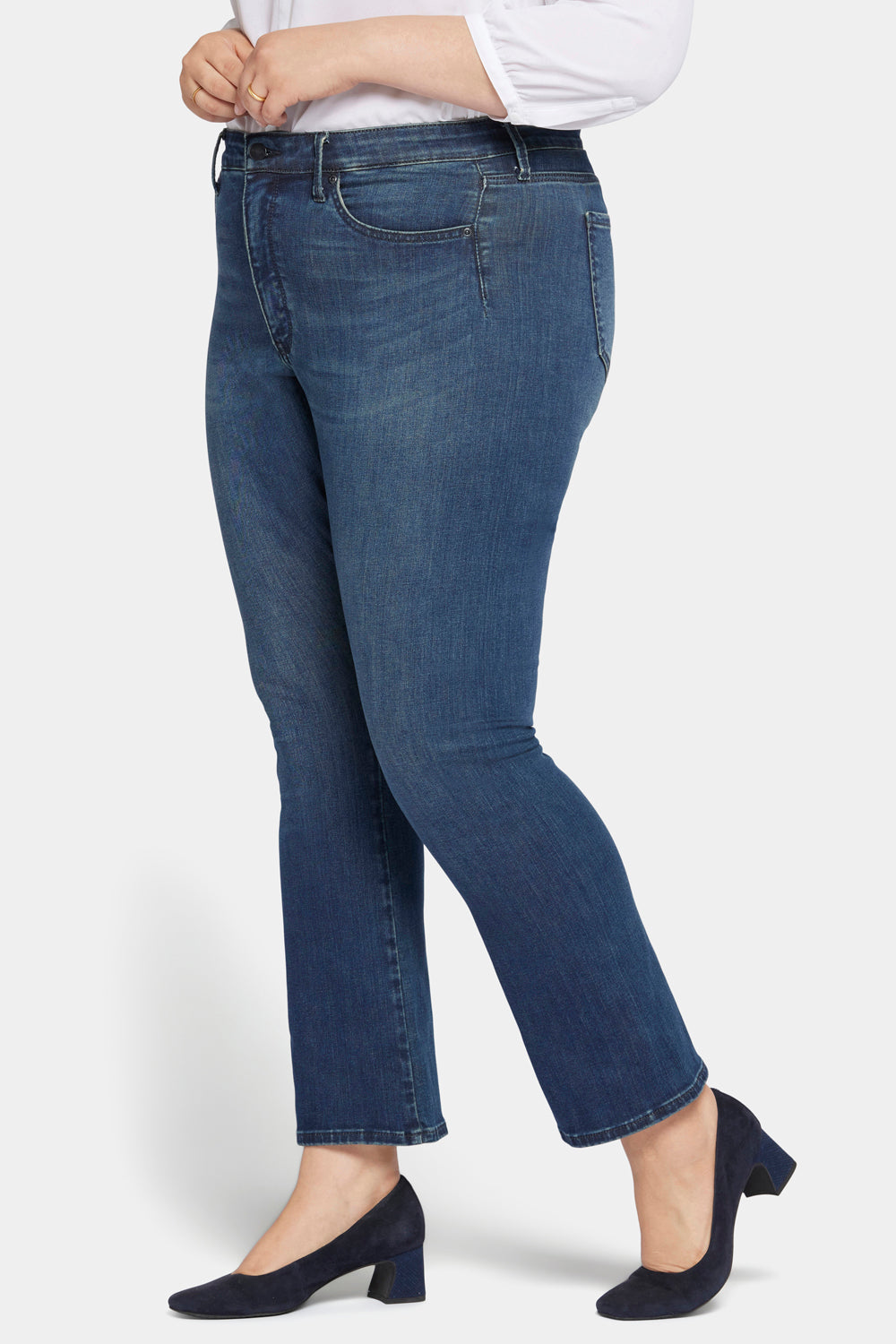 NYDJ Le Silhouette Slim Bootcut Jeans In Petite Plus Size With High Rise - Precious