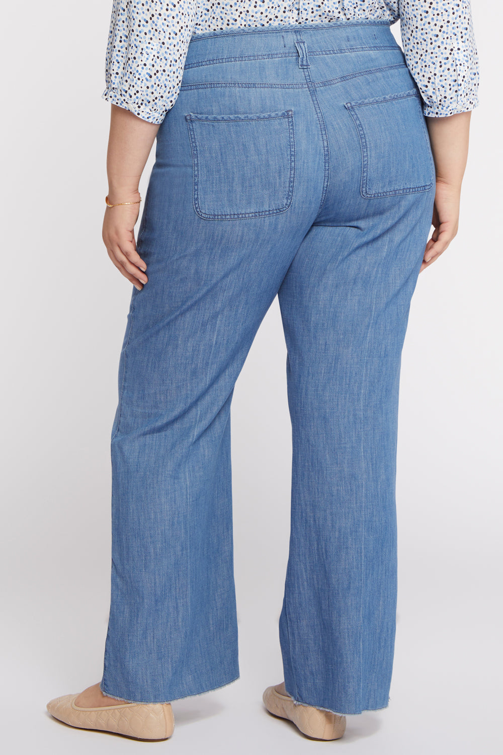 NYDJ Teresa Wide Leg Jeans In Plus Size With High Rise And Raw Hems - Everly