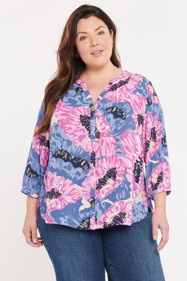 NYDJ Pintuck Blouse In Plus Size  - Cadiz
