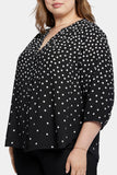 NYDJ Pintuck Blouse In Plus Size  - Percy Dot