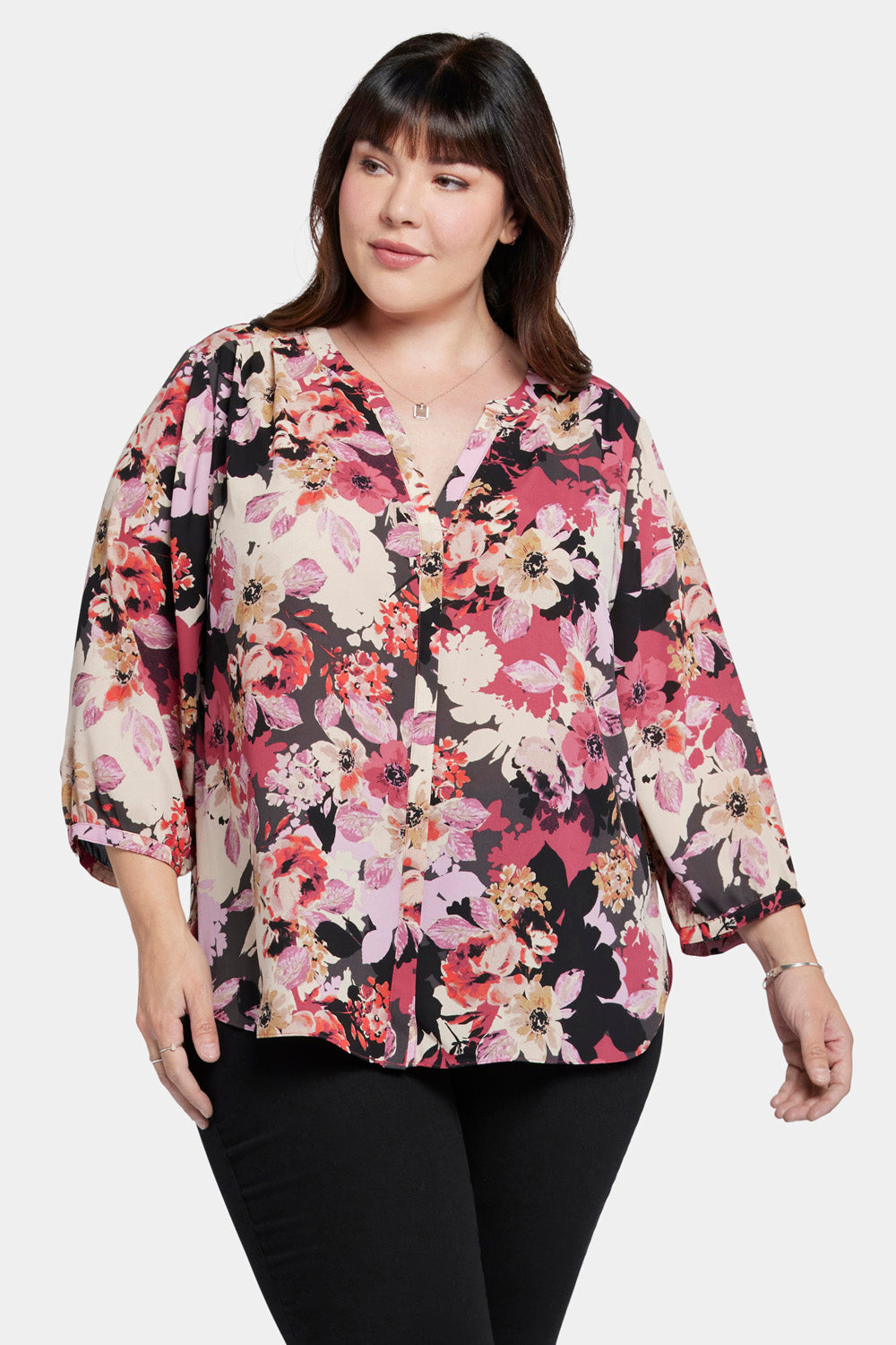 NYDJ Pintuck Blouse In Plus Size  - Helena