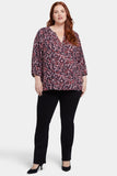 NYDJ Pintuck Blouse In Plus Size  - Perla Plum