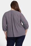 NYDJ Pintuck Blouse In Plus Size  - Pinnacle Vista