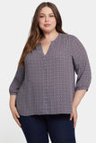 NYDJ Pintuck Blouse In Plus Size  - Pinnacle Vista