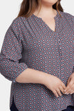 NYDJ Pintuck Blouse In Plus Size  - Pinnacle Vista