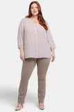 NYDJ Pintuck Blouse In Plus Size  - Graceful Geo