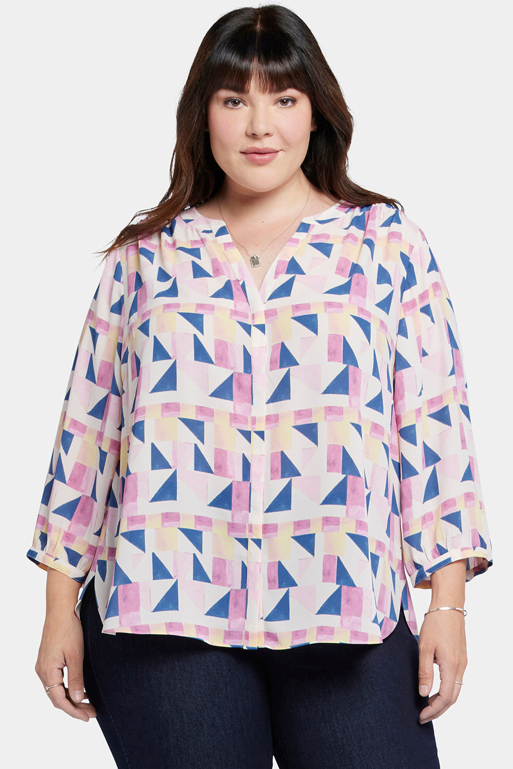 NYDJ Pintuck Blouse In Plus Size  - Marquette