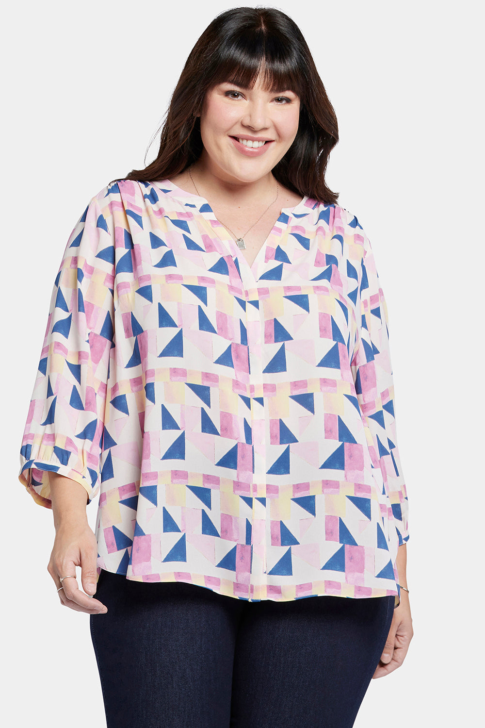 Pintuck Blouse In Plus Size - Marquette Pink | NYDJ