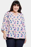 NYDJ Pintuck Blouse In Plus Size  - Marquette