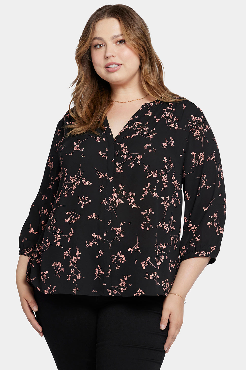 NYDJ Pintuck Blouse In Plus Size  - Cynthiana