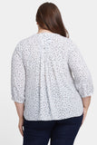 NYDJ Pintuck Blouse In Plus Size  - Sprinkle Dots