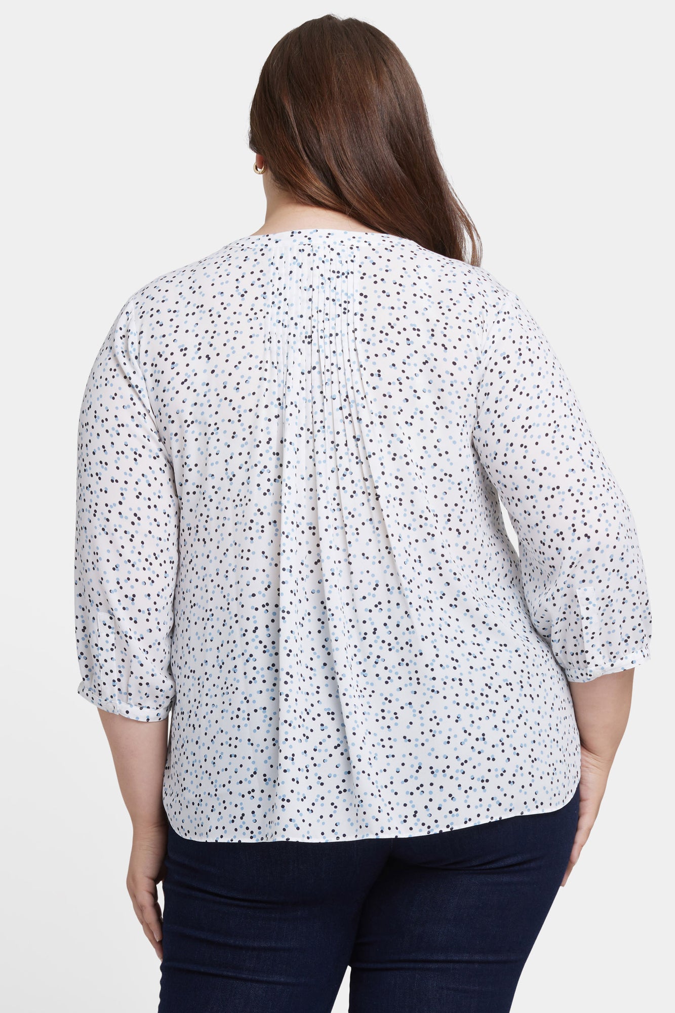 NYDJ Pintuck Blouse In Plus Size  - Sprinkle Dots