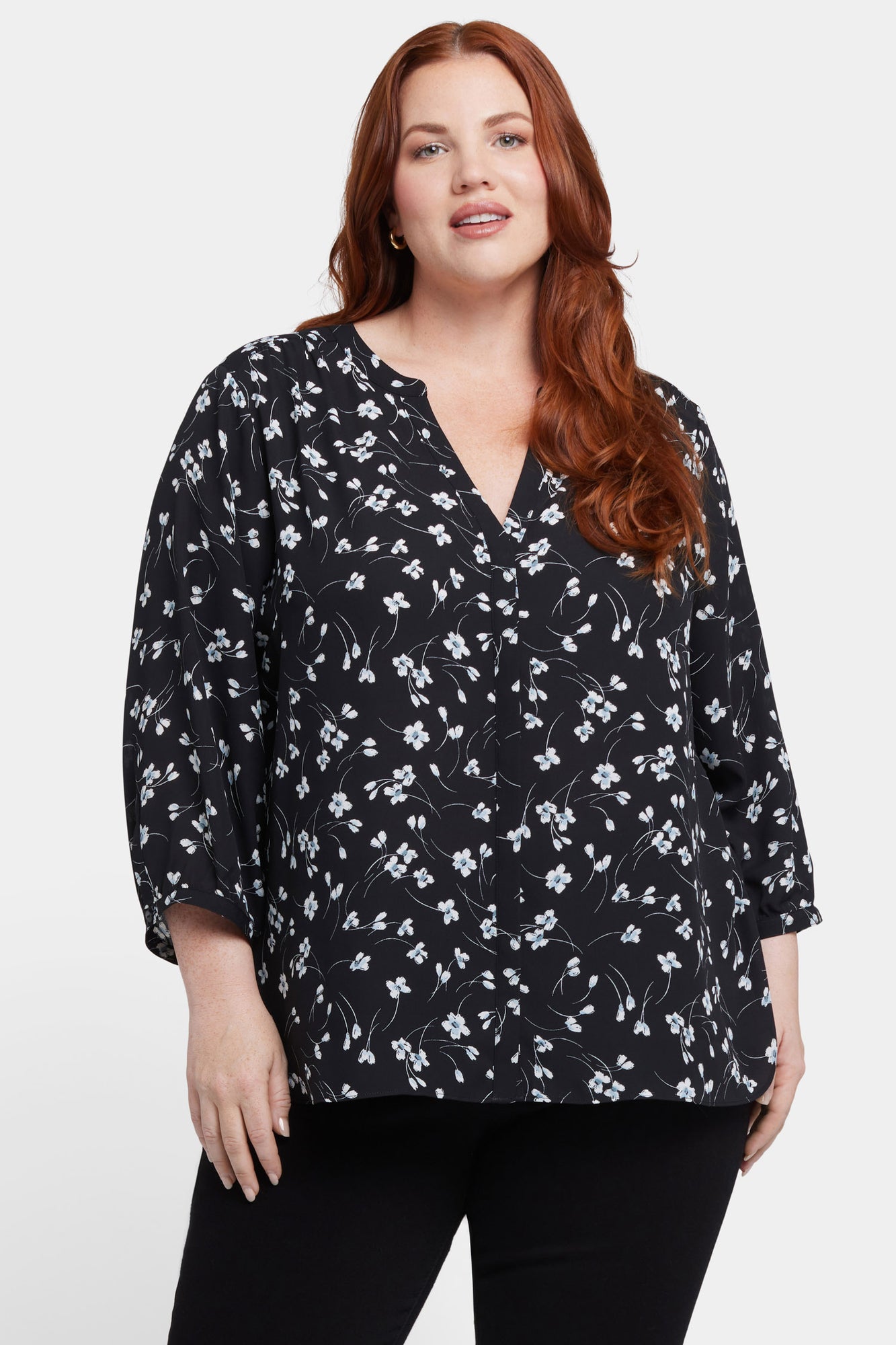 NYDJ Pintuck Blouse In Plus Size  - Primrose Path