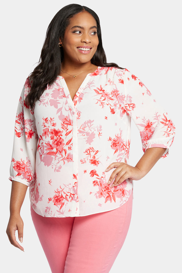 NYDJ Pintuck Blouse In Plus Size  - Bellarose