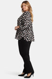 NYDJ Pintuck Blouse In Plus Size  - Matilda Dot