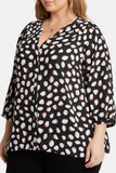 NYDJ Pintuck Blouse In Plus Size  - Matilda Dot