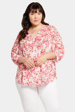 NYDJ Pintuck Blouse In Plus Size  - Summer Wind