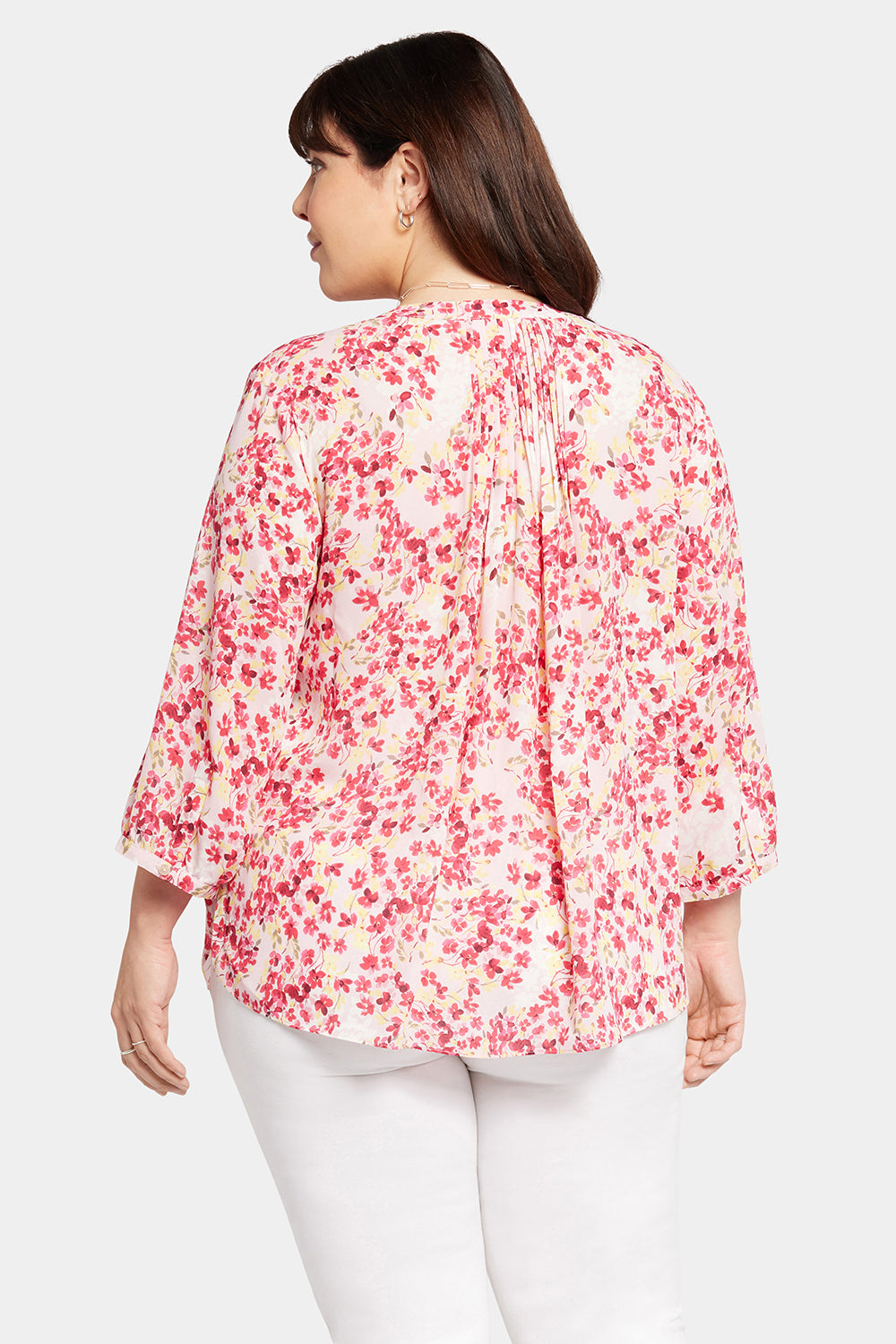 NYDJ Pintuck Blouse In Plus Size  - Summer Wind