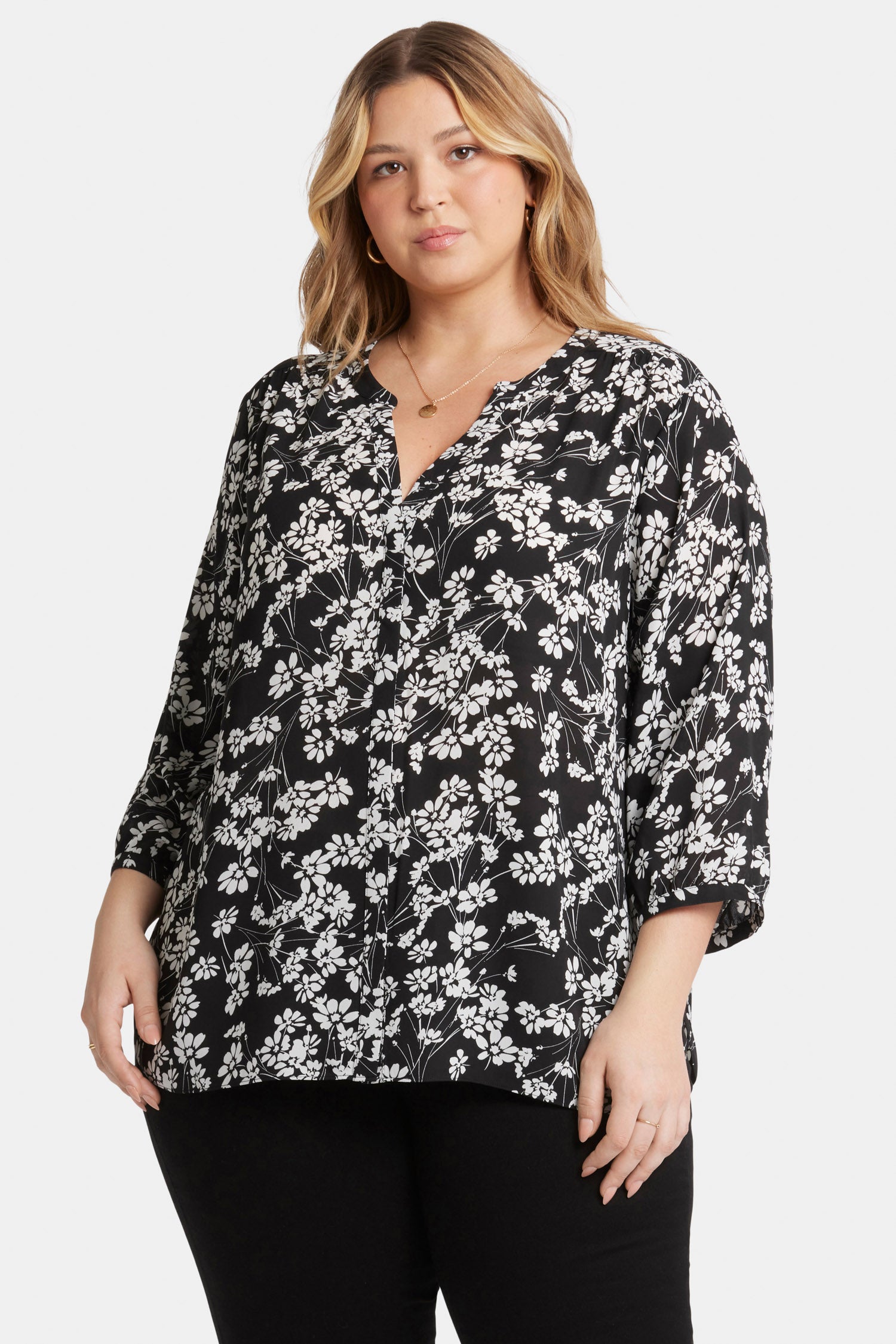 NYDJ Pintuck Blouse In Plus Size  - Stefania