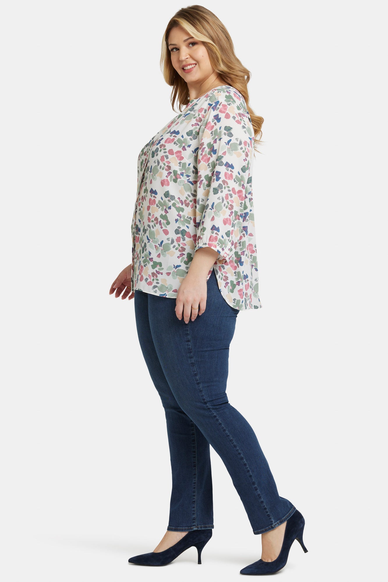 NYDJ Pintuck Blouse In Plus Size  - Illiana