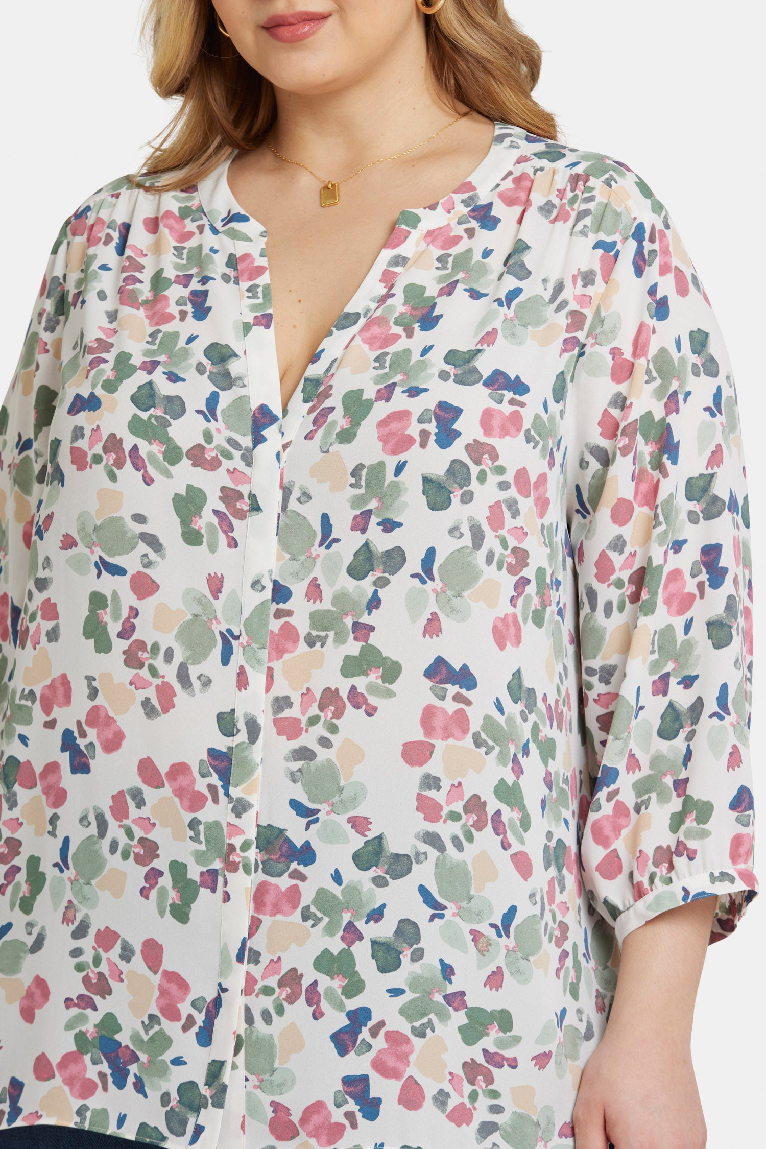 売れ筋商品|||エヌワイディージェイ カットソー トップス レディース Plus Size Pintuck Blouse Sleeve Top Illiana Sleeveless Pintuck Blouse In Plus Size - Endless Sea Solids