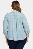 NYDJ Pintuck Blouse In Plus Size  - Wembley Plaid