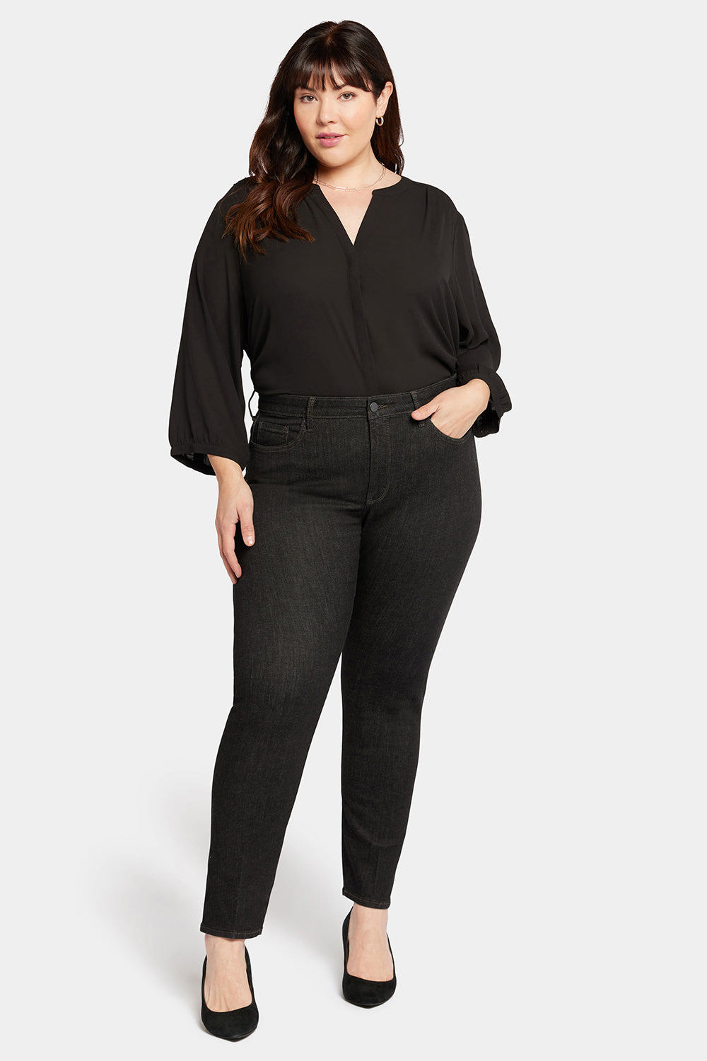 NYDJ Le Silhouette Sheri Slim Jeans In Plus Size  - Eternity