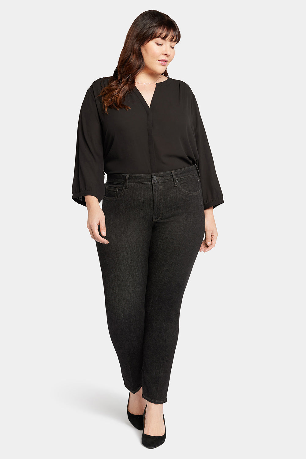 NYDJ Le Silhouette Sheri Slim Jeans In Plus Size  - Eternity