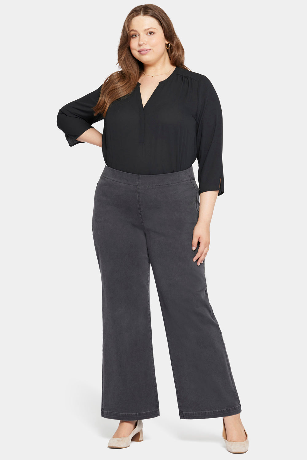 Pull-On Teresa Wide Leg Jeans In Plus Size Sculpt-Her
