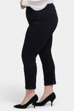 NYDJ Sheri Slim Ankle Jeans In Plus Size With Rolled Cheetah Cuffs - Black Rinse