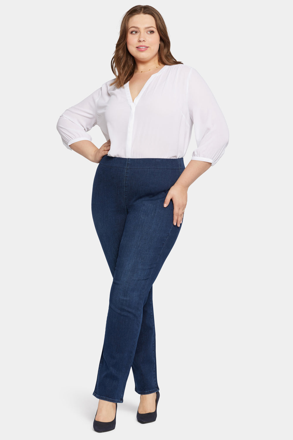 NYDJ Pull-On Straight Jeans In Plus Size  - Marvelous