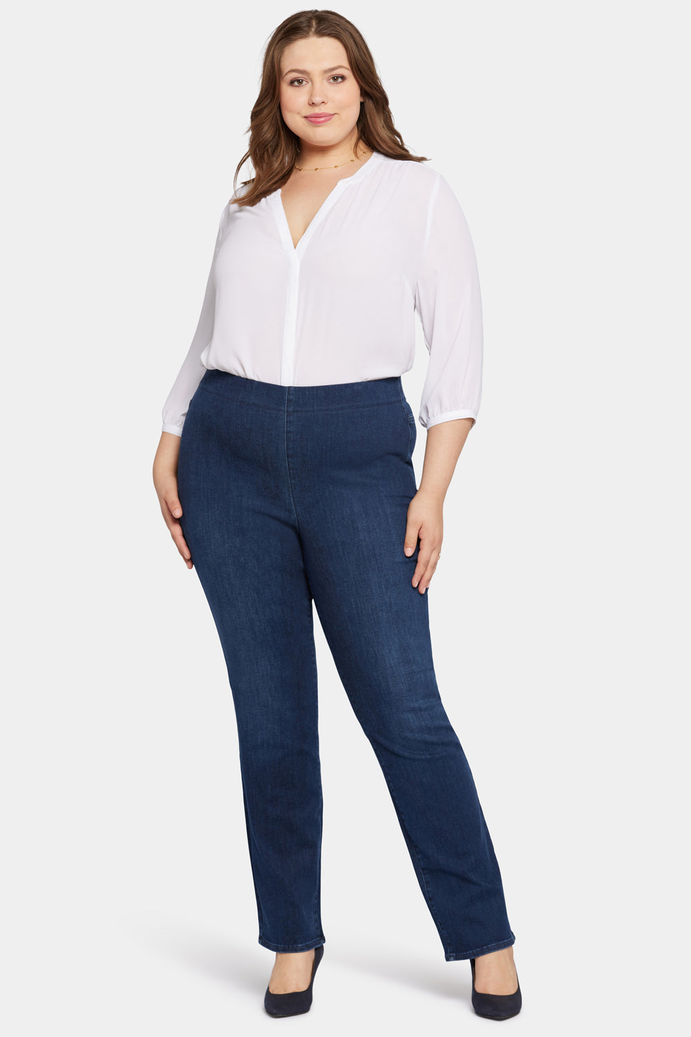 NYDJ Pull-On Straight Jeans In Plus Size  - Marvelous