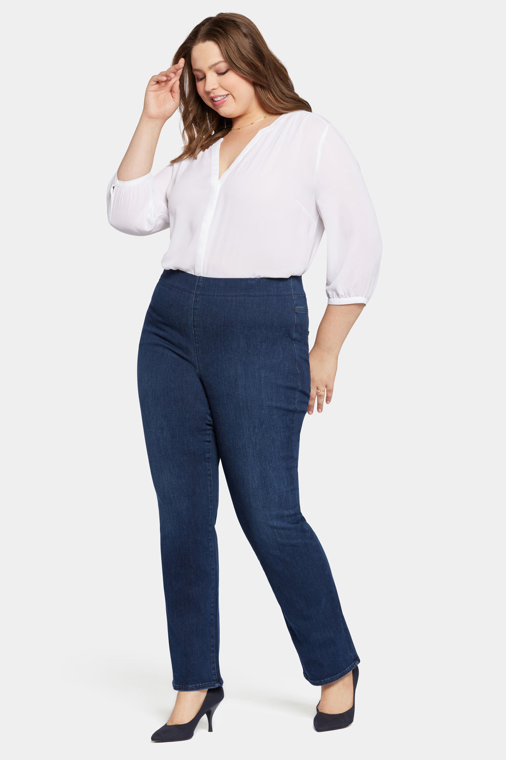 NYDJ Pull-On Straight Jeans In Plus Size  - Marvelous