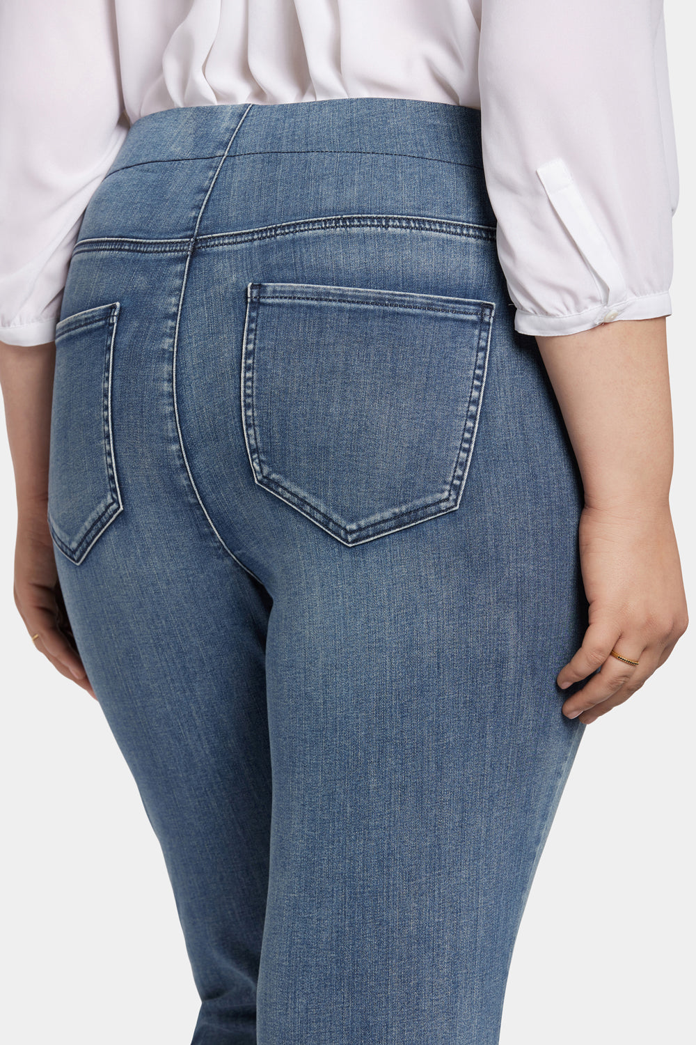 Plus Size Pull-On Straight Leg Jeans - Marco Wash