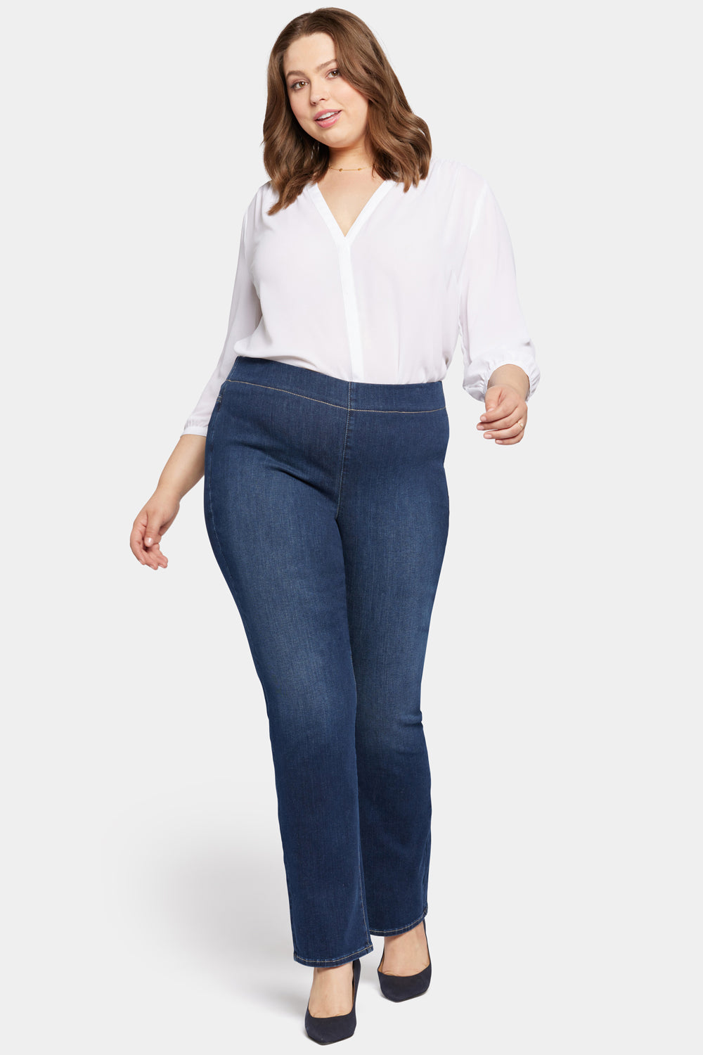 NYDJ Pull-On Straight Jeans In Plus Size  - Wonderland