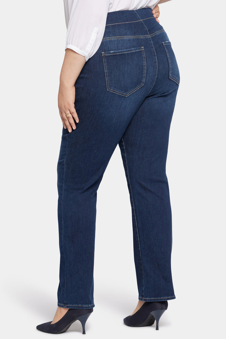 NYDJ Pull-On Straight Jeans In Plus Size  - Wonderland