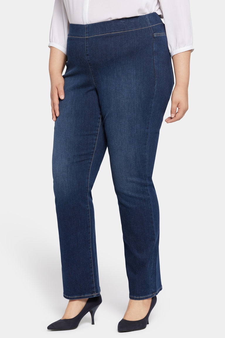 NYDJ Pull-On Straight Jeans In Plus Size  - Wonderland