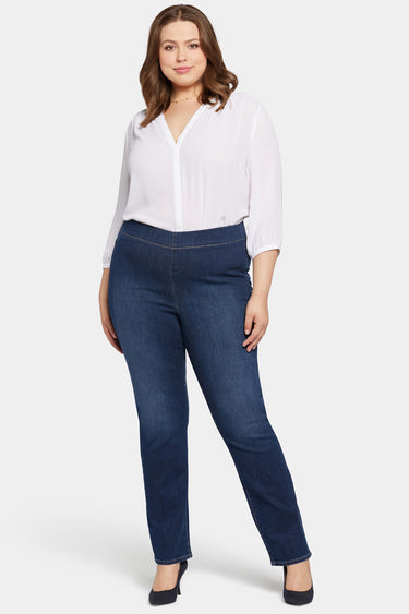 NYDJ Pull-On Straight Jeans In Plus Size  - Wonderland