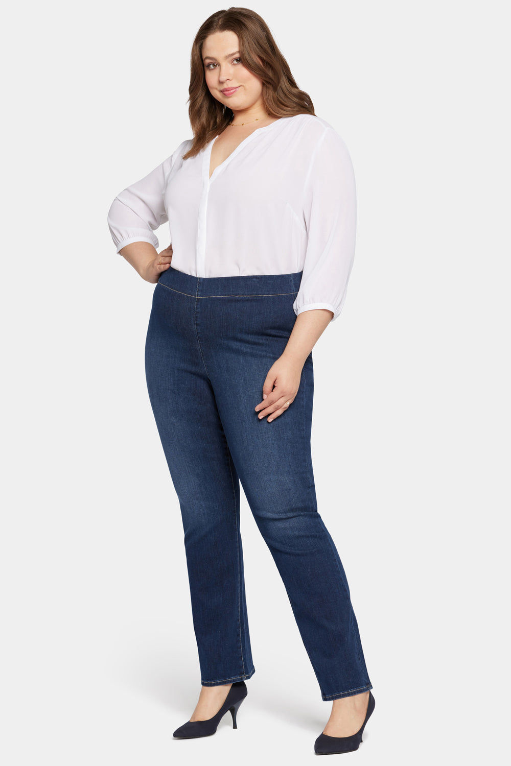 NYDJ Pull-On Straight Jeans In Plus Size  - Wonderland