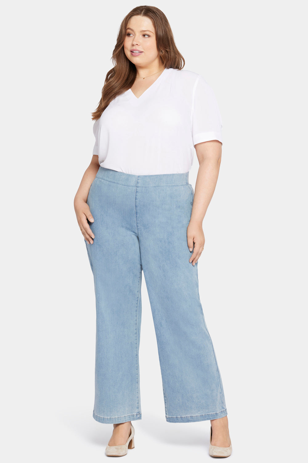 NYDJ Pull-On Teresa Wide Leg Jeans In Plus Size Sculpt-Her™ Collection - Crystalline